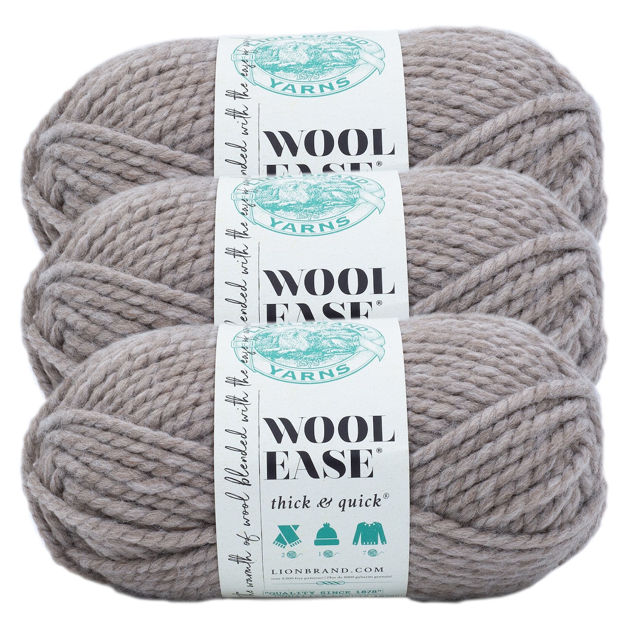 3 Pack Lion Brand® Wool-Ease® Thick & Quick® Prints & Stripes Yarn